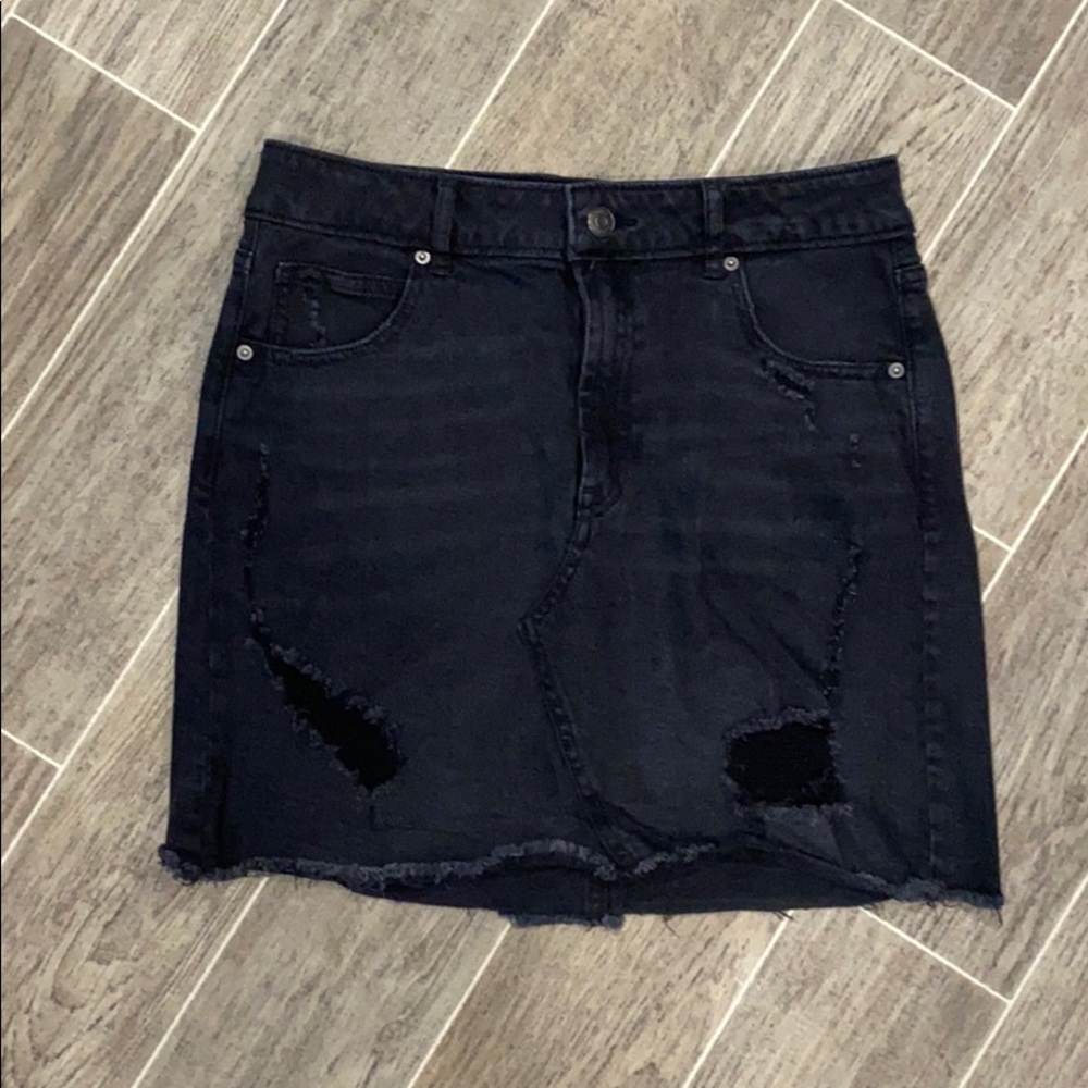 Black jean skirt